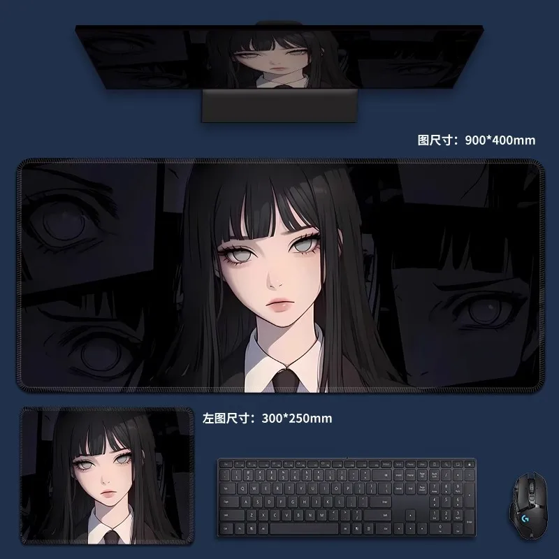 

Anime Girl Gaming Mouse Pad Anti-Slip Rubber Base Extended Desk Mat for Gamer Office Use Computer Accessories
