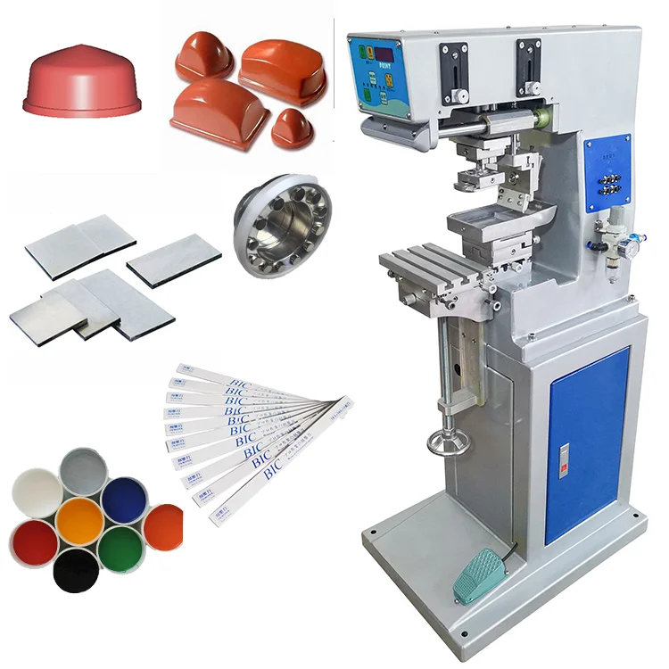 Single Color Semi Automatic Pad Printer High Accuracy Pneumatic Drive Paper Printer For Sealed Cup Wheat Straw Backscratcher Pen