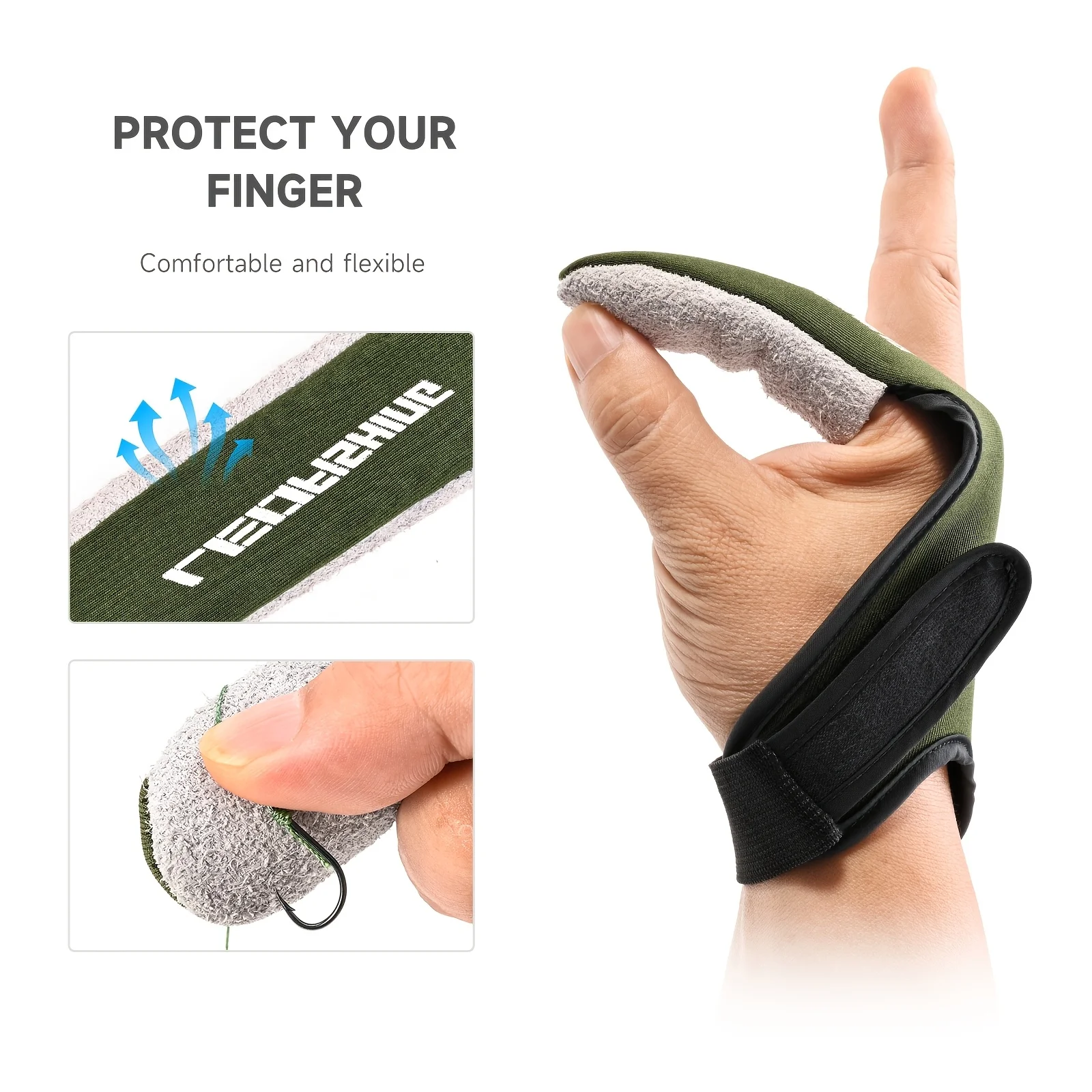 1-Piece Wear-Resistant Fishing Finger Protector with Adjustable Strap, Anti-Friction Fishing Accessory, Halloween and Christmas Gift
