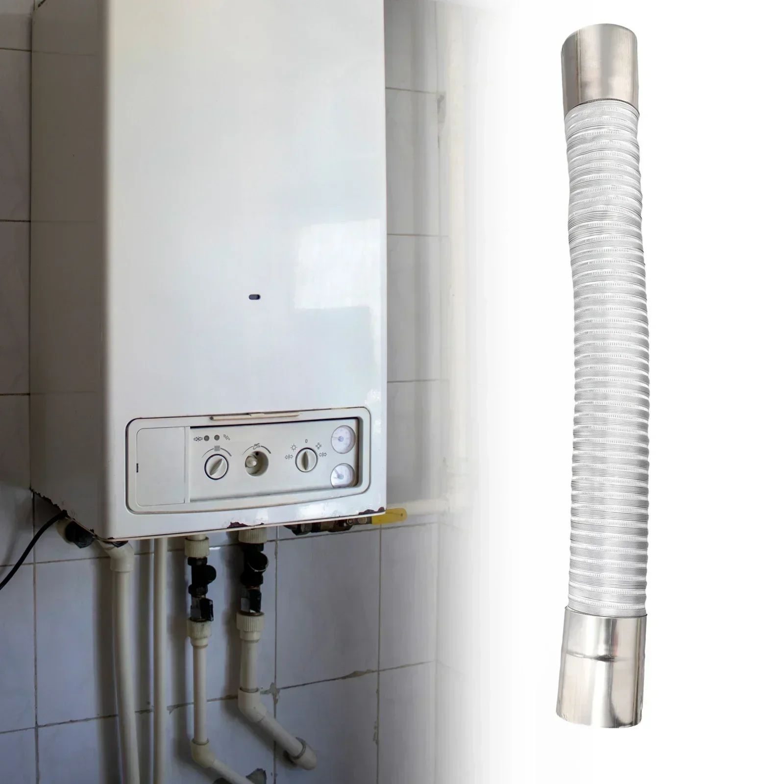 Home Installation Stretching Range 0.65-1.5 Meters Aluminum Foil Hose Flexible Exhaust Pipe High Temperature Tolerance