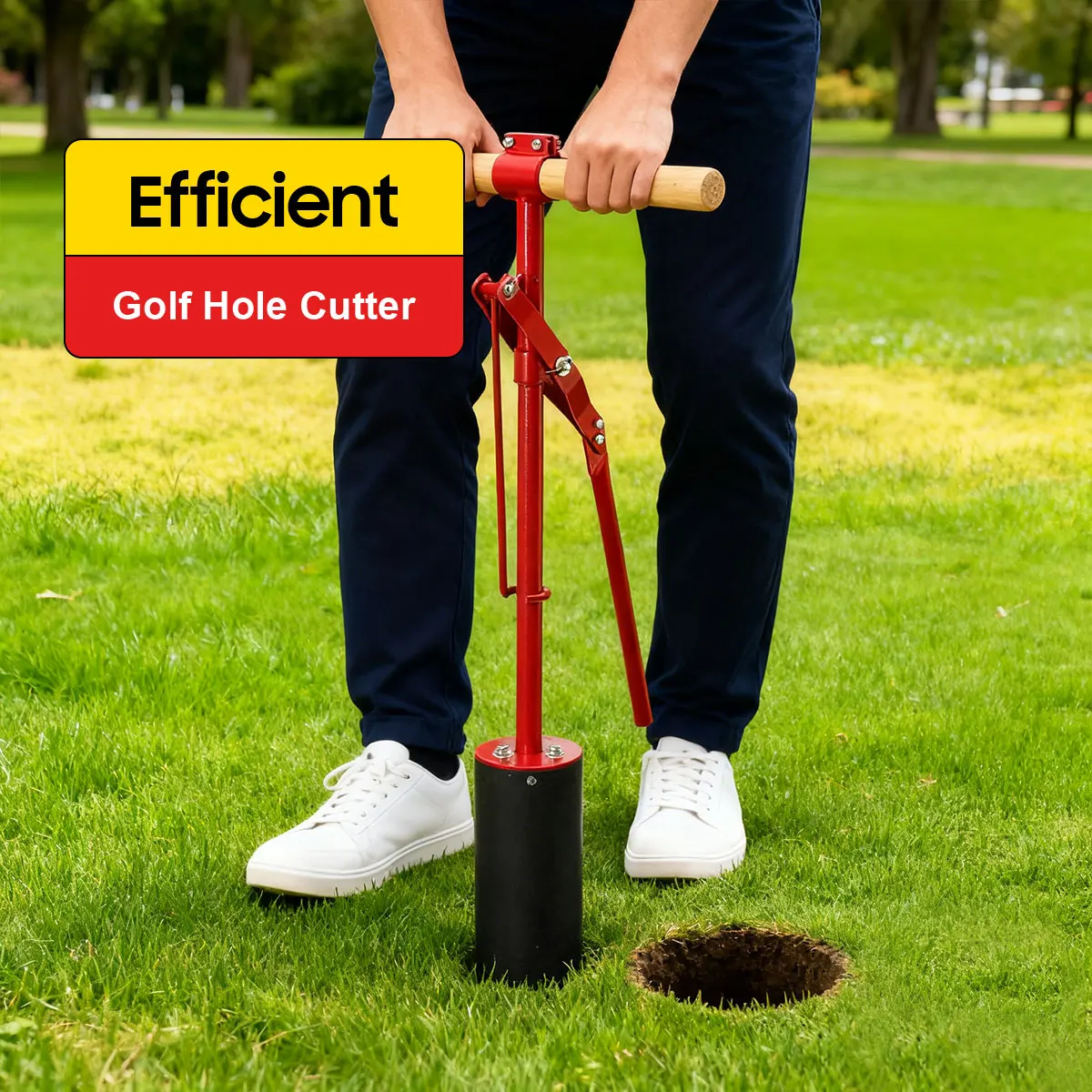 Golf Hole Cutter Green Lever Action Hole Cutters Manual Punch Machine Golf Hole Digger Hole Puncher Golf Course Hole Opener