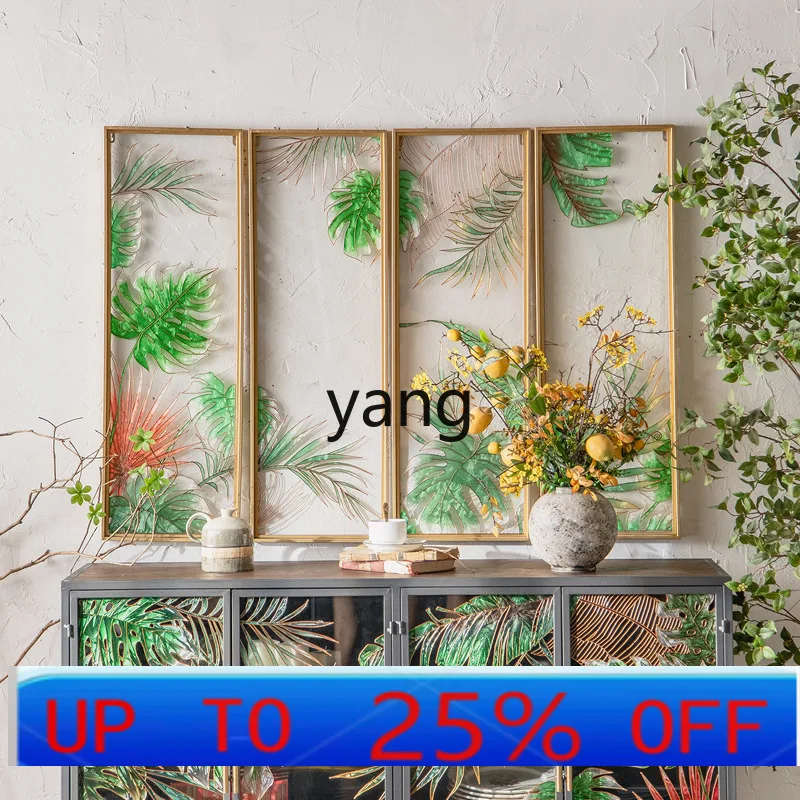 LMM American retro wall hanging decoration wrought iron enamel hand-painted painting background Xuan wall hanging decoration