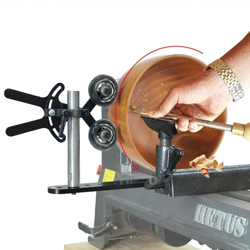 Auxiliary bracket woodworking lathe wood rotating auxiliary frame anti-scoop deflection bracket ultra-thin anti-cracking