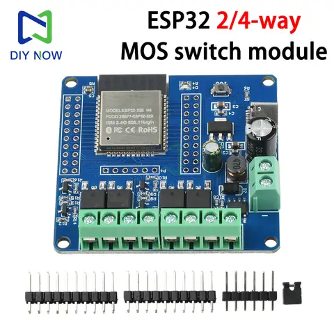 DC 5-60V ESP32 2/4-Way MOS Switch Module Single-Way Relay Module ESP32-32E Module WIFI Bluetooth Development Board UART Burning