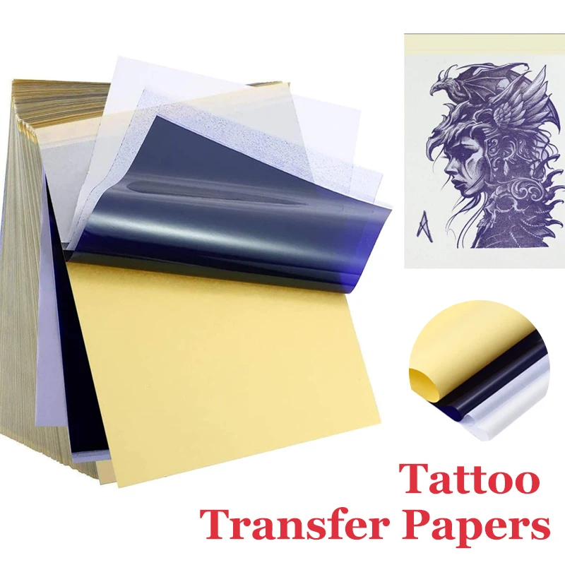 ورق نقل الوشم A4 للطابعة الحرارية ورق استنسل الوشم للفنون والحرف اليدوية ذاتية الصنع 4 طبقات ورق حراري لنقل الاستنسل