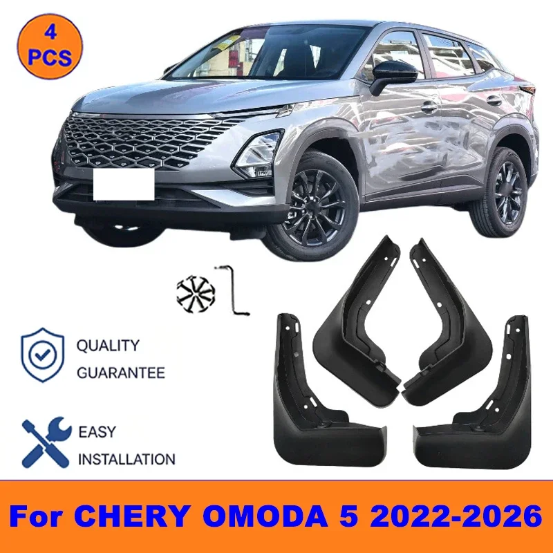

4Pcs Mud Flaps For CHERY OMODA 5 2022-2026 - Splash Guards Front&Rear Wheel Fender Mudguards Car Exterior Protection Accessories