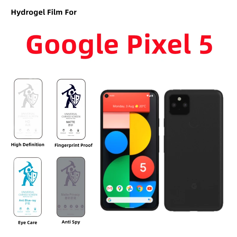 

Гидрогелевая пленка для Google Pixel 5, защитная пленка для Google Pixel 5, матовая, с полным покрытием, 2 шт.