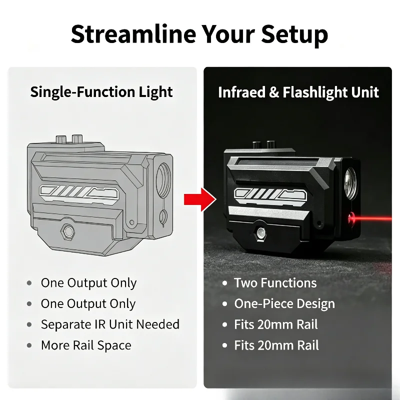 Small Model Rail Flashlight Precise Red Dot Laser Bright White Light Simple Operation Leisure Hobby Gear