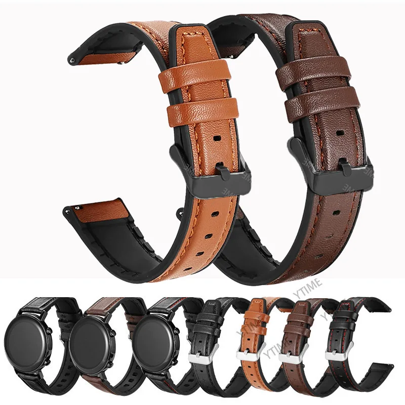 22mm Watch Strap Band for Huami Amazfit GTR 4/GTR3 Pro/GTR 2e/GTR 2/GTR 47mm/Stratos 3 2/Balance/Pace Silicone Leather Correa