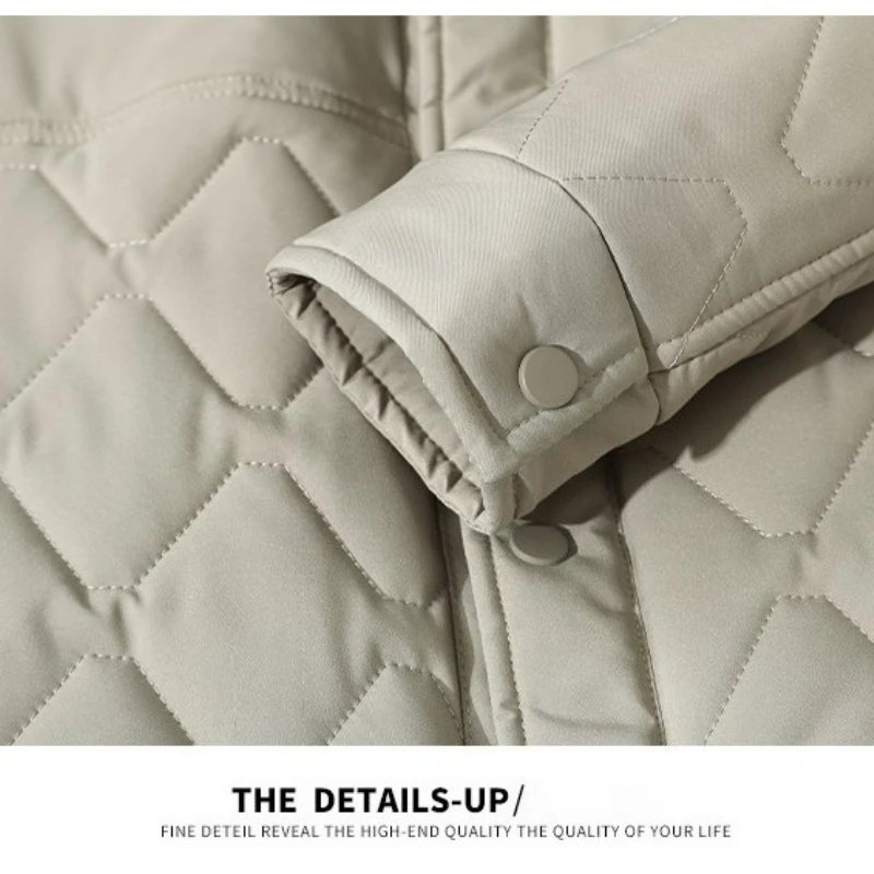 الشتاء الحضري ​ ​ معطف شتوي بياقة من الفرو قابل للفصل للرجال - دافئ مبطن بالصوف ​   معطف التنقل اليومي