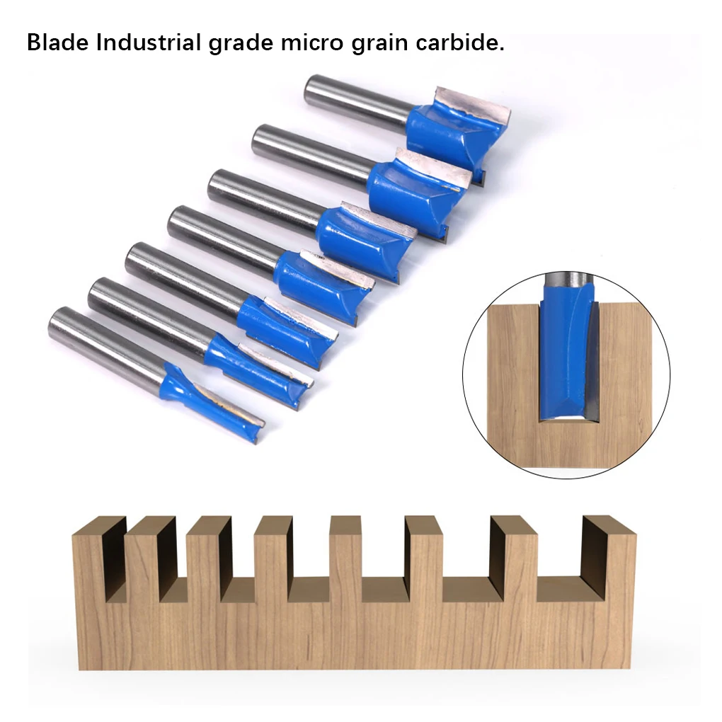 7pcs Woodworking Router Bit Set Single Double Waterproof Slicing Tool