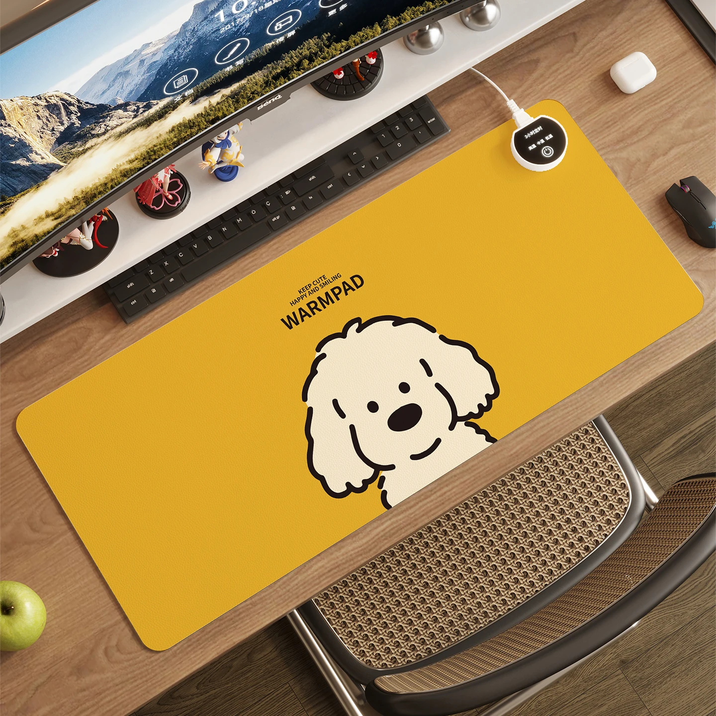 

Heated Cartoon Dog Mousepad Desk Mat Office Desktop Decoration Keyboard Pad Cute Animal Warm Surface Home Textile Dining Table