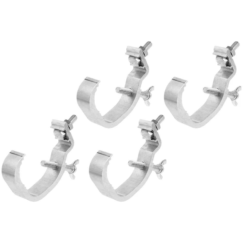 

4pcs Stage Light Hooks Clamps Spotlight Aluminum Silver Heavy Duty Lighting Mount Truss Metal Firm Security LED Beam Moving Head