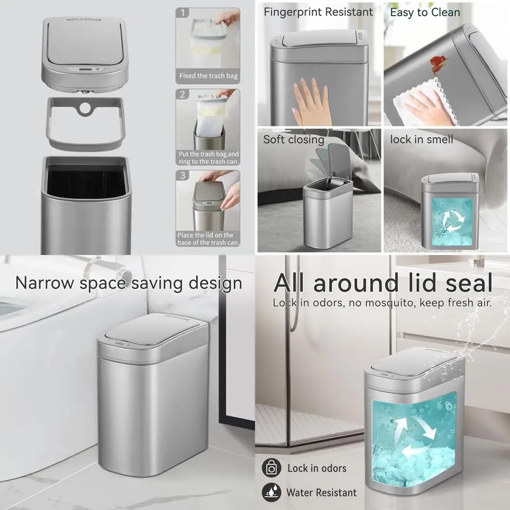 

Автоматическое мусорное ведро с датчиком движения на 1,8 галлона для домашнего и офисного использования