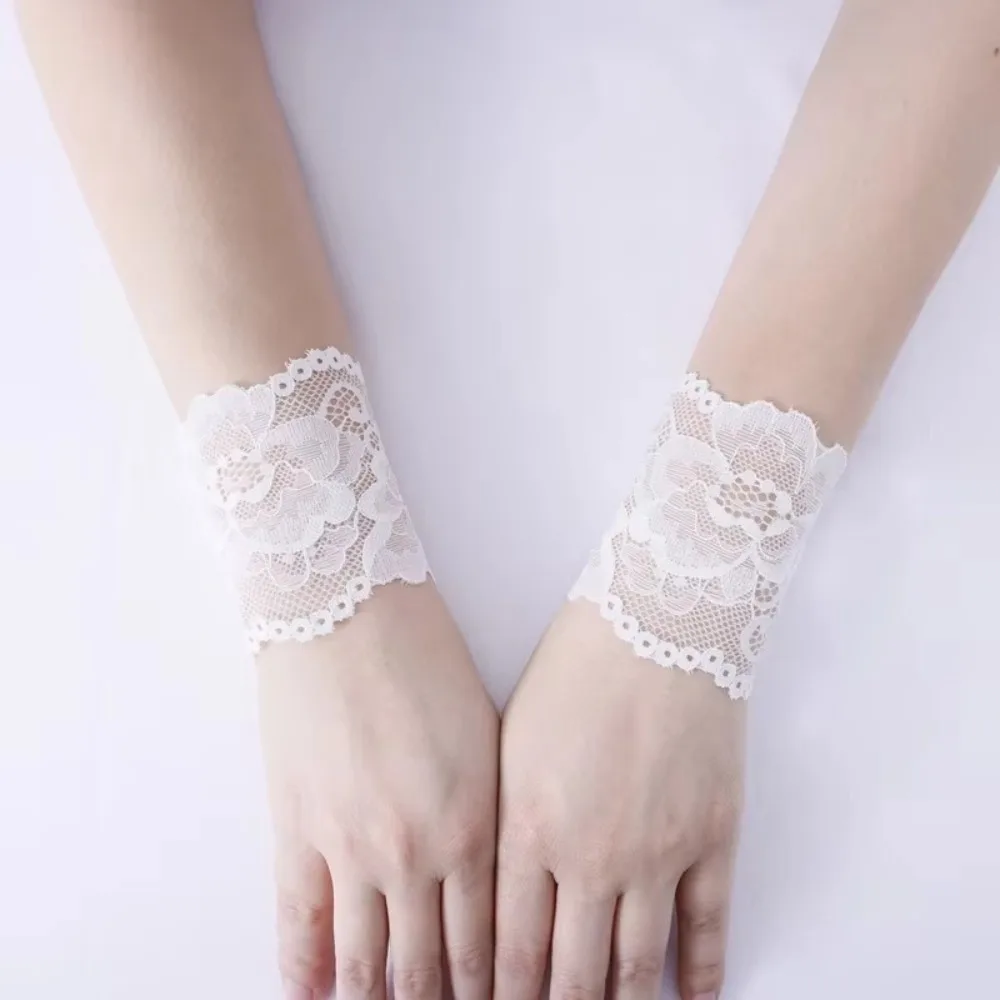 

Soft Lace Decorative Sleeve Cuff Sew-Free Elastic Stretchable Cuff Fixing Strap Adjustable Arm Band Women's Fashion Accessories