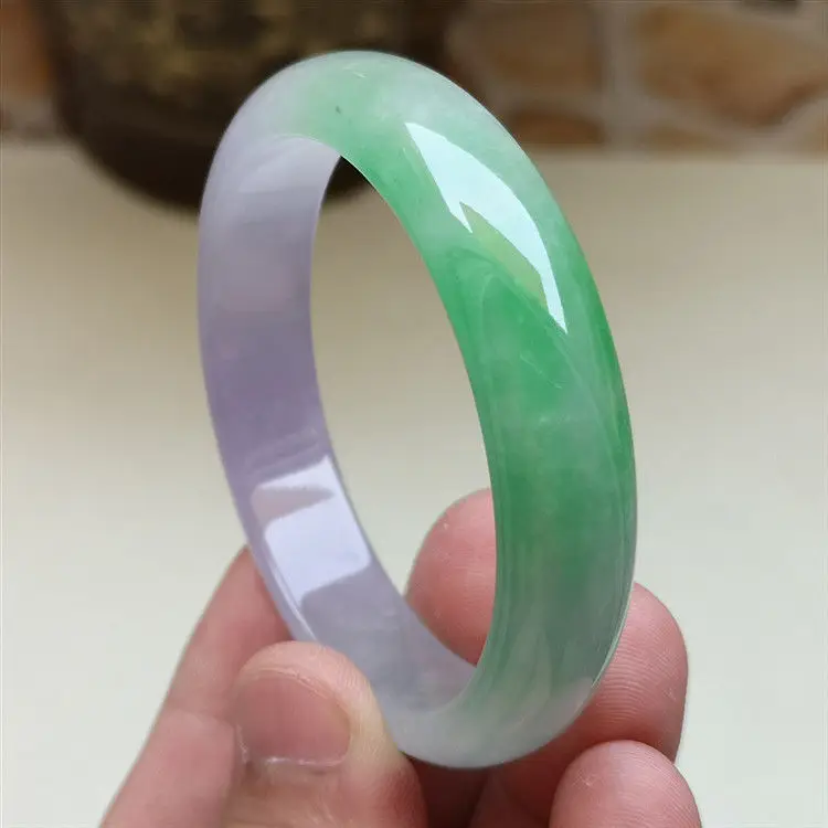 Newest Original Ecological Texture Jade Bracelet Natural Jadeite Bangle Quality Green Light Purple Round Handring Fine Jewelry