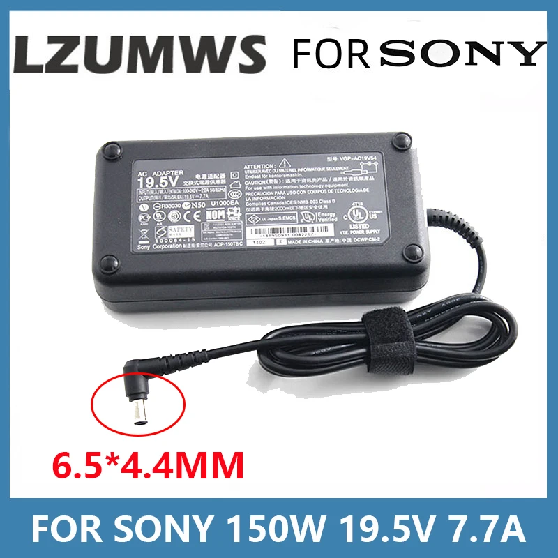 LZUMWS 19.5V 7.7A 150W 6.5*4.4MM Laptop Adapter For Sony VAIO VGP-AC19V17 VGP-AC19V54 ADP-150TB PCGA-AC19V7 VPCL239FW VPCL238FC