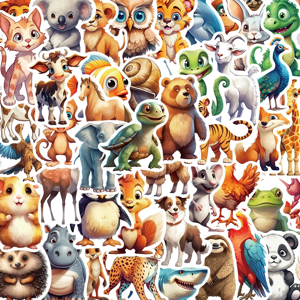 10/30/50 Stuks Cartoon Schattige Dierenwereld Sticker Diy Telefoon Laptop Bagage Skateboard Graffiti Stickers Leuk Voor Kind Speelgoed