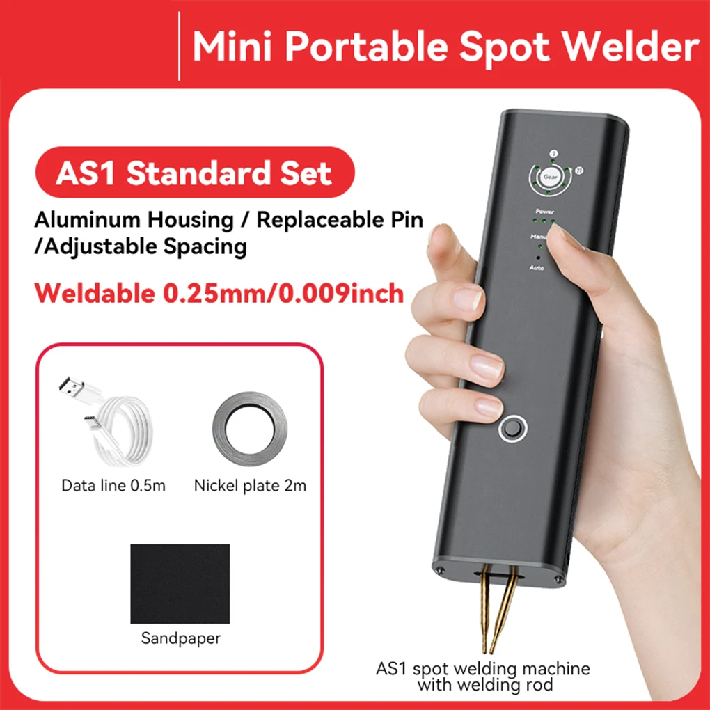 Mini Spot Welding Machine Handheld Portable Digital Display 11 Gears Spot Welder Adjustable Automatic Trigger for 18650 Battery