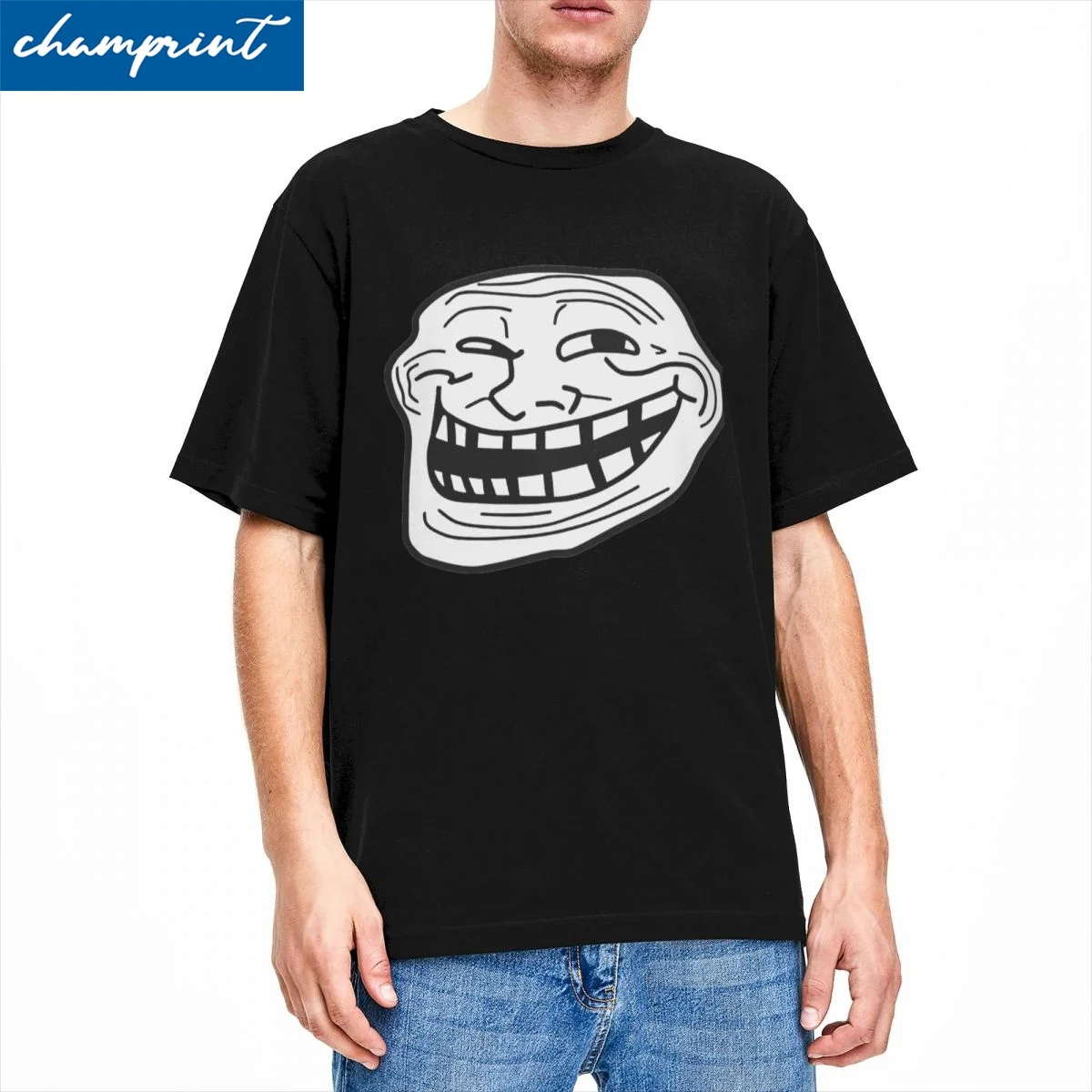 Funny Trollface Meme Rage Comic T Shirts Men Women Cotton Humor T-Shirts Crew Neck Tees Short Sleeve Tops Unique