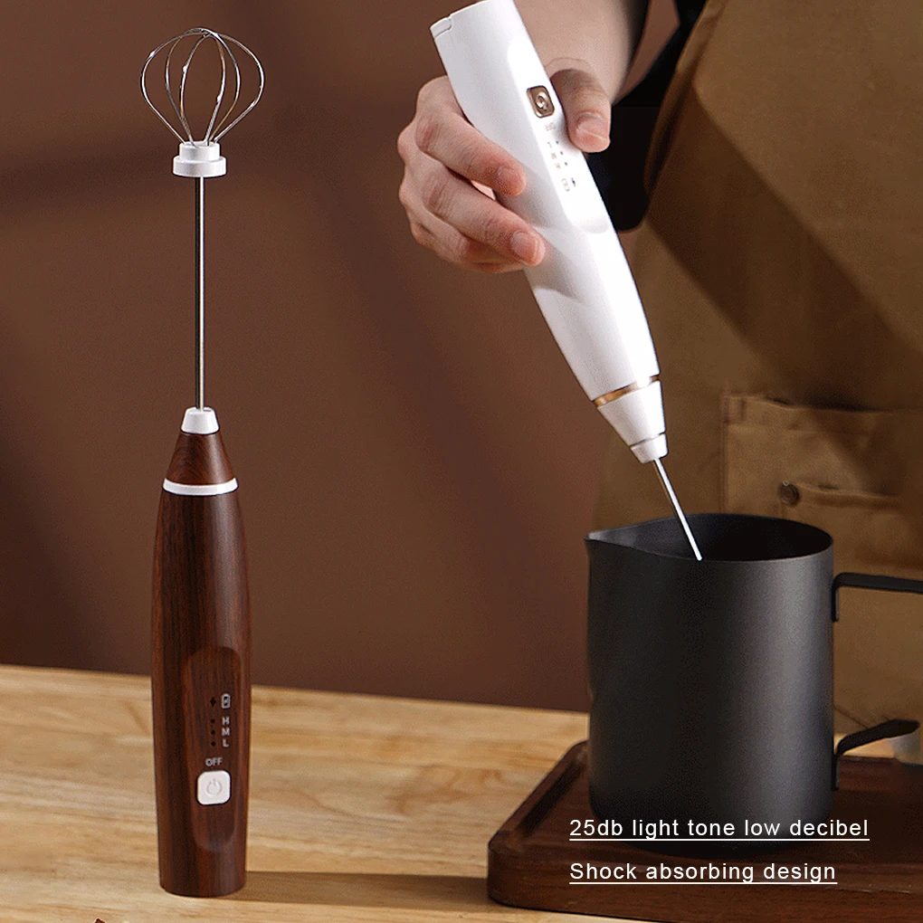 Egg Beater Milk Frother Electric Mixer Automatic Coffee Blender Multipurpose USB Charging Kitchen Gadget Black view 5