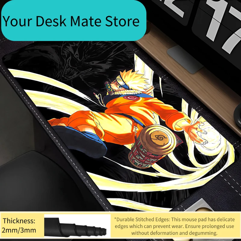 

Large Mouse Pad Naruto Uzumaki Carpet Laptop Pc Gamer Keyboard Mat Lock Edge Mousepad Edge White Tassel Rubber Table Mat