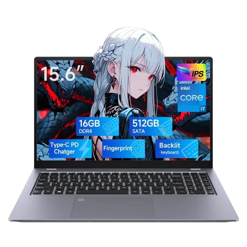

15.6-Inch laptop I7 e-sports game book, business office light and thin book