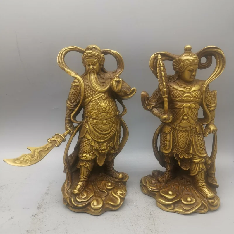 Antique Copper Oraments Copper Guan Gong Jia Lan Wei Tuo Vender Boghisattva Home decoration Antique Crafts Collection Wholesale