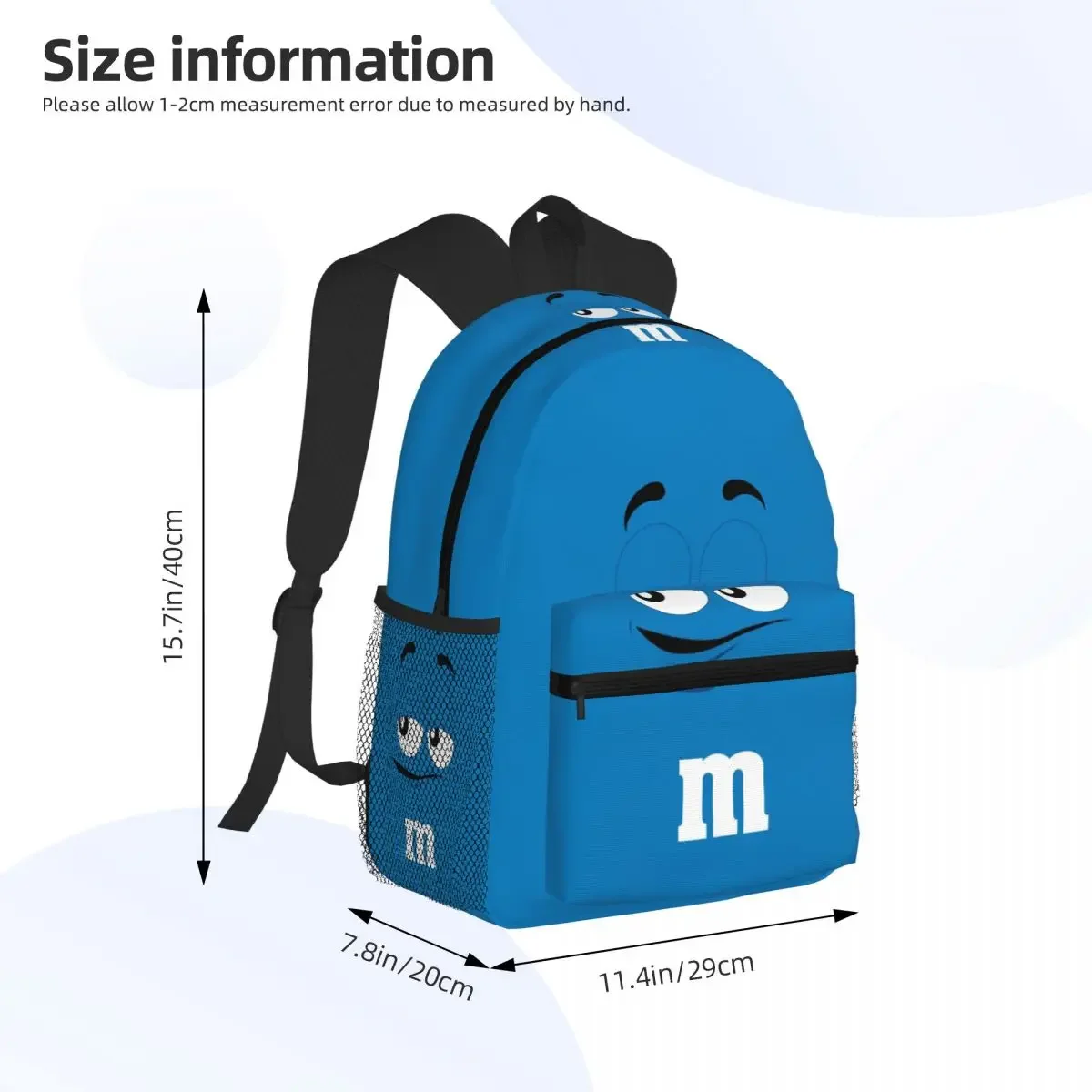 Candy M and M Chocolate Meme Student Backpack School Bag Hiking Travel Daypack for Boys Girls Fashion Bookbag Shoulder Bags
