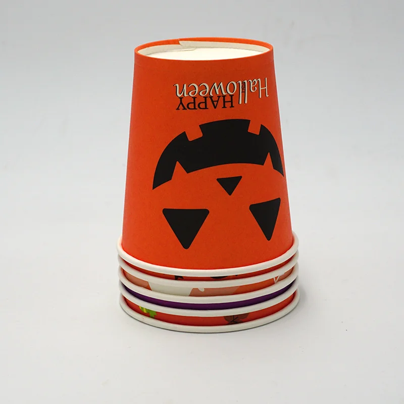 200 PCS Halloween Party Disposable  Pattern Drink  Water Cup