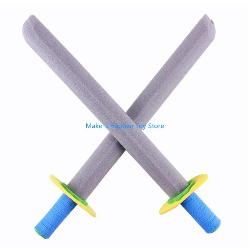 28EC 4 Pcs Foam Sword Shield Toy Set for Kids Pretend for Play Fake Sword for Warrior Knight Weapons Cosplay Performance