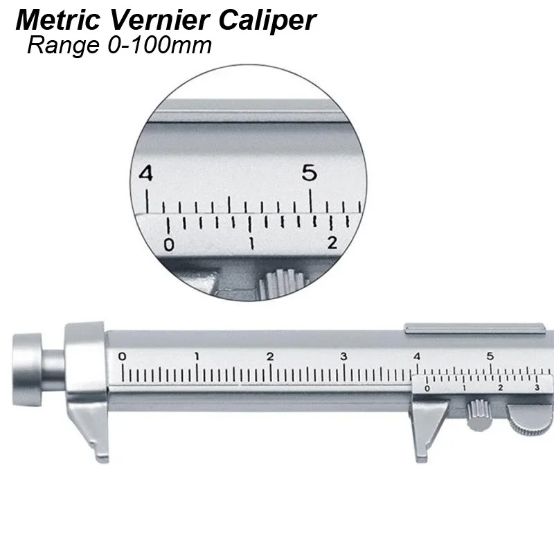 Vernier Caliper Pen Metric mm Ballpoint Stationery Blue Black Refill Student Plastic Measure Piston Tool Micrometer Ruler 100mm