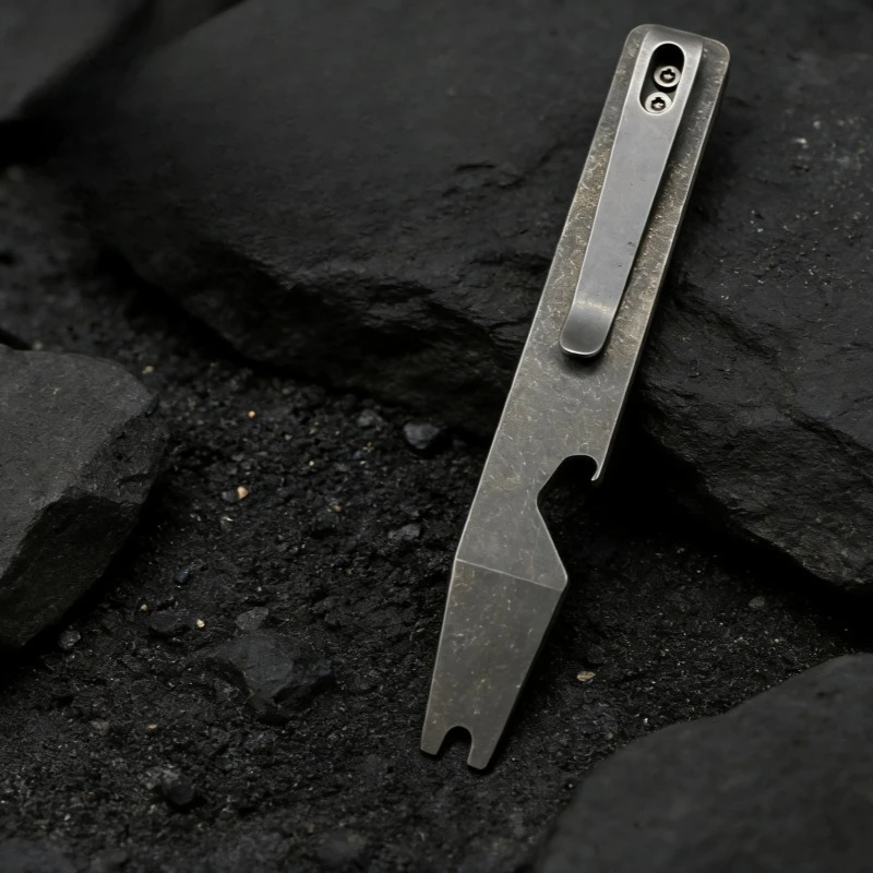 Titanium Pry Bar EDC Multi Tool Bottle Opener Screwdriver Keychain Wrench for Camping Hiking Survival Gear