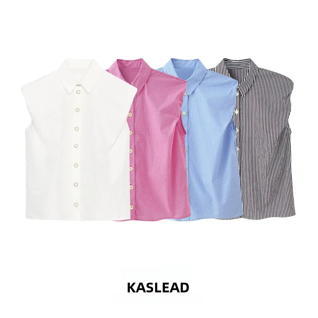 

Faionable Versatile Women's irt Puffy Sves Breathable Polyester ort Sve Turn-down Collar Spring Season Casual Wear