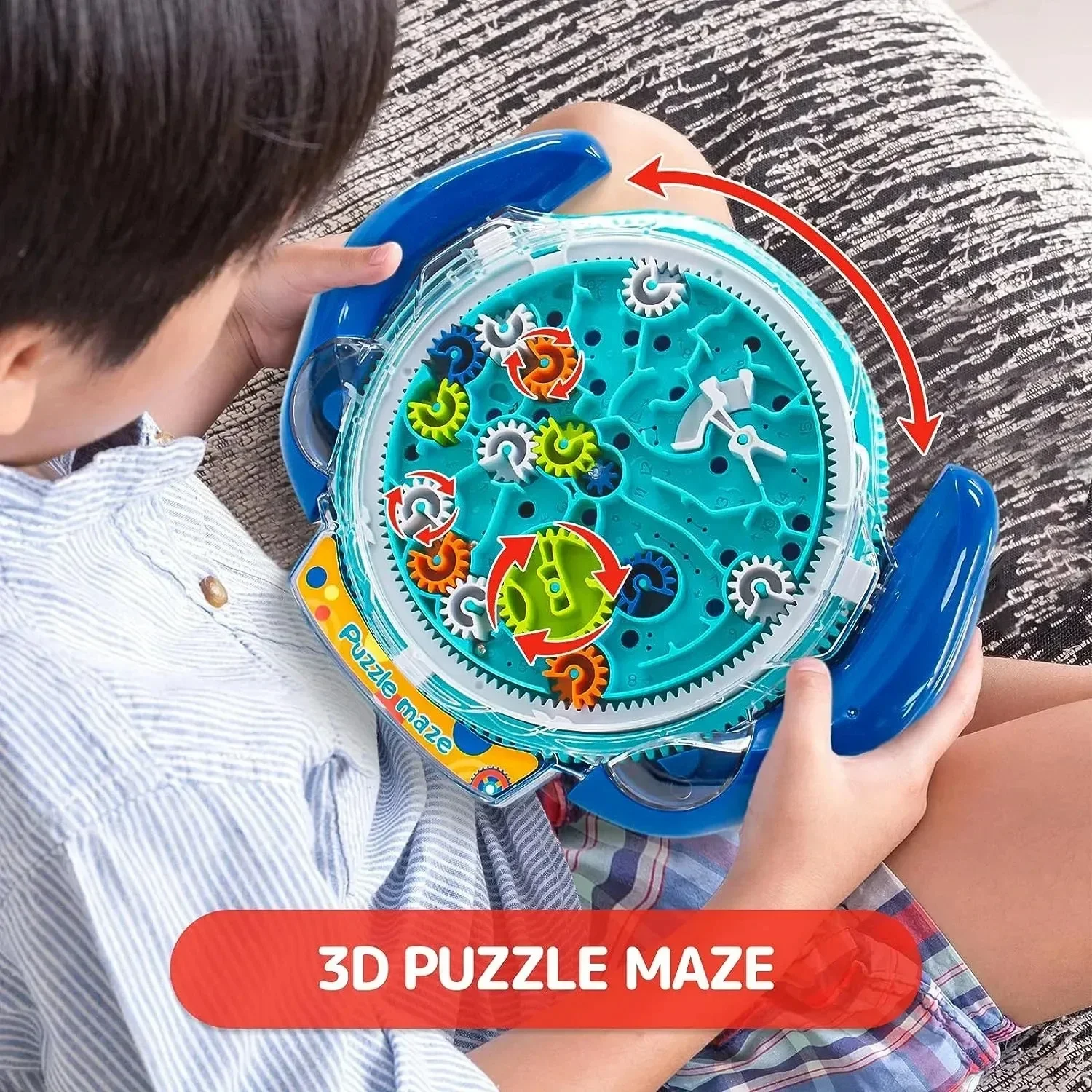 Creative 3D Puzzle Funny Gear Labyrinth Disk Gear Balance Ball Maze Wheel Dish IQ Puzzle Educational Toy Birthday Christmas Gift