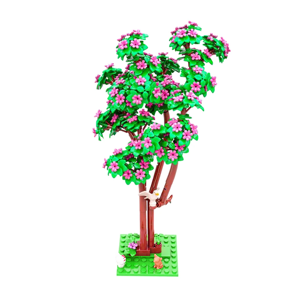 SETBRICKS-Blocos de Construção Big Tree House para Crianças, Acessórios Garden City, Planta, Árvore, Peças de Flores, DIY Model Bricks, Presente