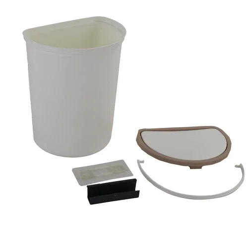 10L Trash Can Trash Bin With Lid For RV Camping Boats Caravan Motorhome,Easy To Install 19x27cm White