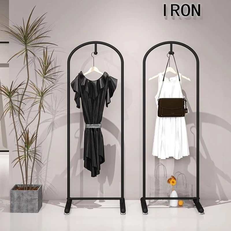 

Firm New Clothing store window hanger wrought iron black floor hanger hanger