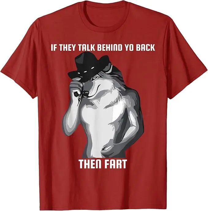 Wenn Sie hinter Ihrem Rücken reden, dann ist das ein lustiges, humorvolles T-Shirt mit einem Furz-Meme. Y2k Herrenmode, grafisches Oberteil, neuartiges Kurzarm-T-Shirt. – Detail 15