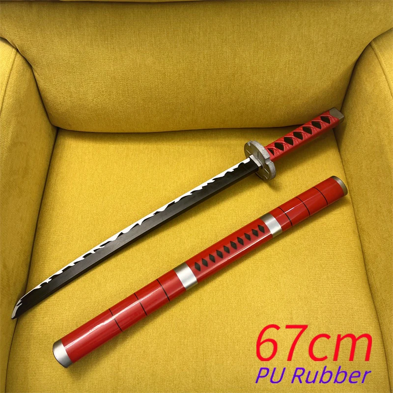 1:1 مجموعات أسلحة السيف قانون الطرف الأغر 67 سنتيمتر تأثيري زورو لعب الأدوار آكي ميزو الساموراي كاتانا سكين وا ميتشي ايتشي لعبة بولي يوريثان السلامة