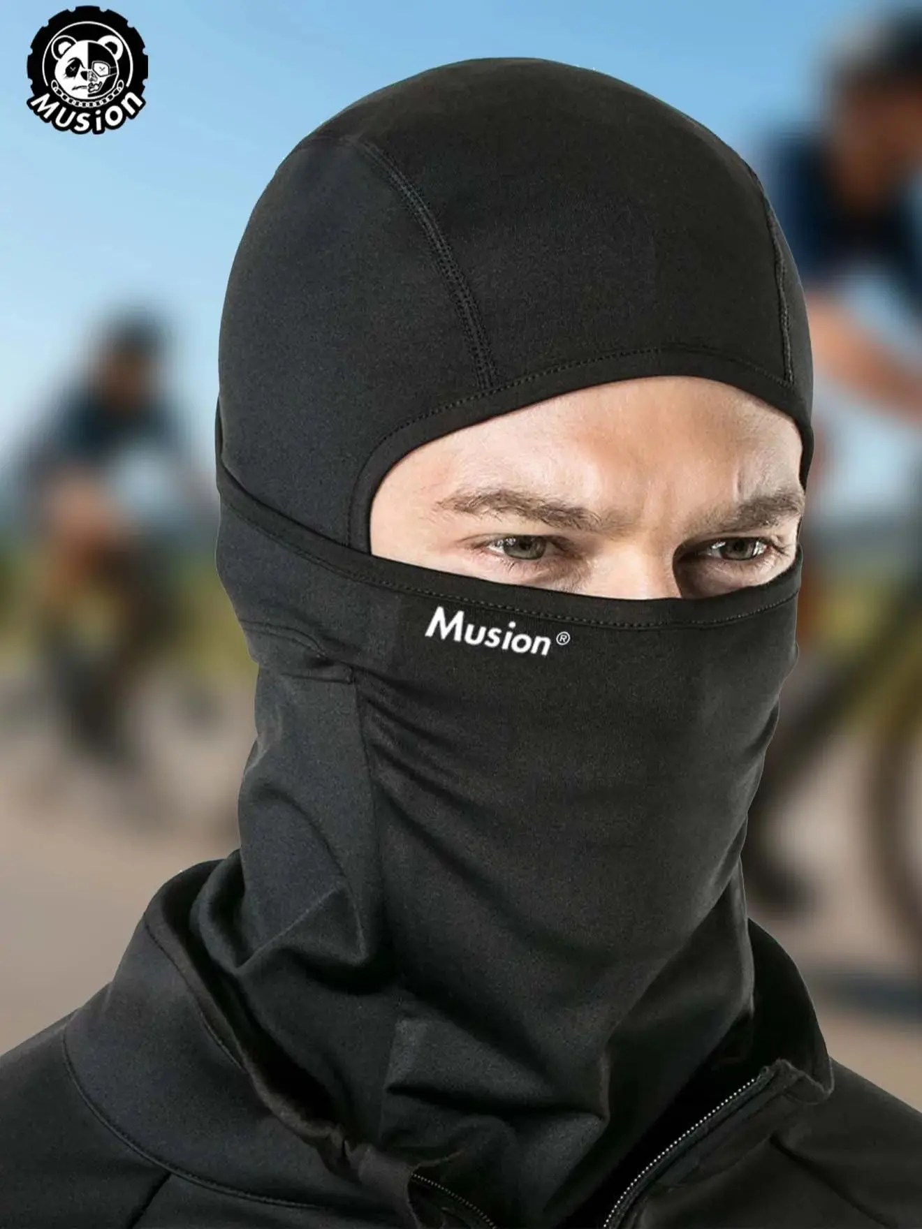 Musion Sturmhaube, Winter, warme Vollgesichtsmaske, winddicht, staubdicht, UV-Schutz, Unisex, schnell trocknend, wasserdicht und atmungsaktiv – Detail 1