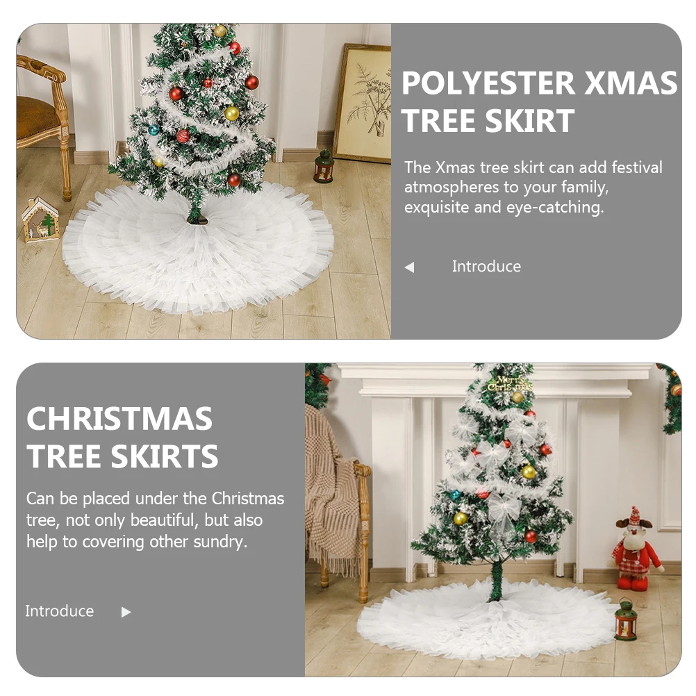 

Decorative Xmas Mat Festive Holiday Decoration Reusable Under Farmhouse Style Polyester Skirt For Christmas Tree Xmas Party