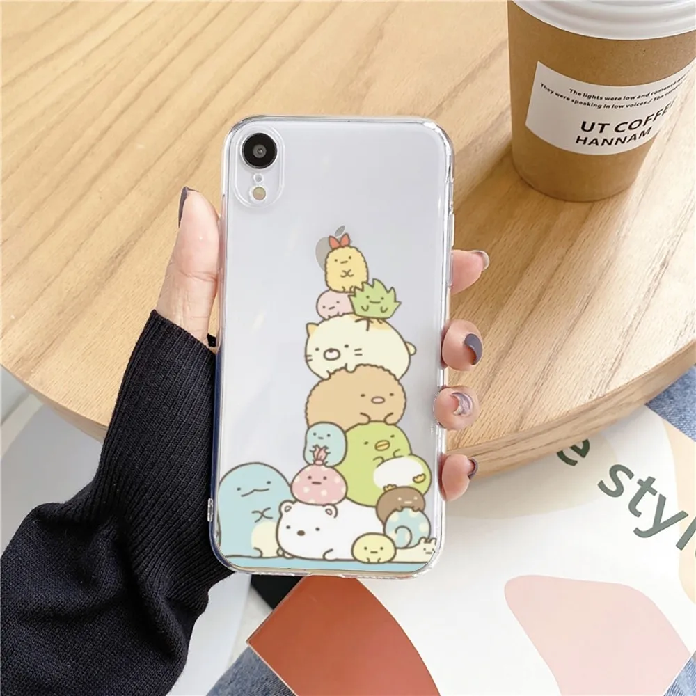 Sumikko G-Gurashi Phone Case For Iphone 15 11 13 14 Pro Max 7 8 Plus X Xr Xs Max 16pro 12mini Transparent Cover