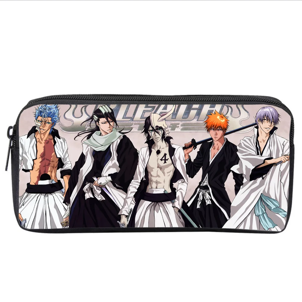 Kobiety kosmetyczka kosmetyczka anime Bleach piórnik chłopcy dziewczęta uczeń piórnik z nadrukiem torba nastolatek Zipper torebka