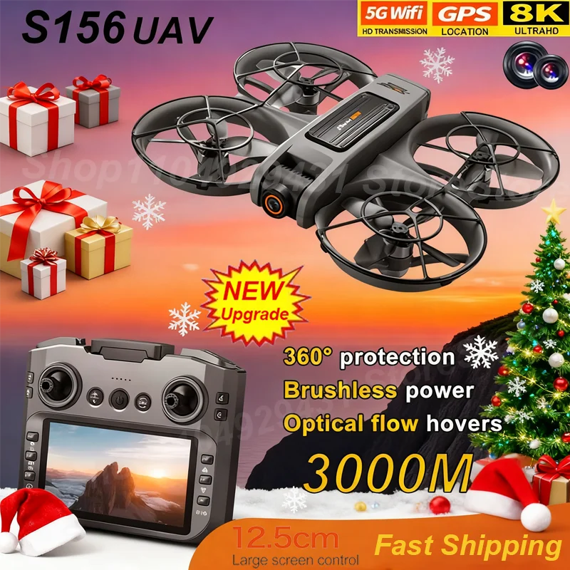 

NEW Original S156 Drone 8K HD Dual Cameras WIFI GPS Professional Aerial Photography Quadcopter Remote Control UAV Holiday Gifts