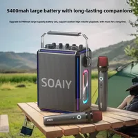 SOAIY Sk03 Professional 80W Bluetooth Karaoke Machine Speakers with Wireless Microphone for Outdoor Party Singing Sound Box