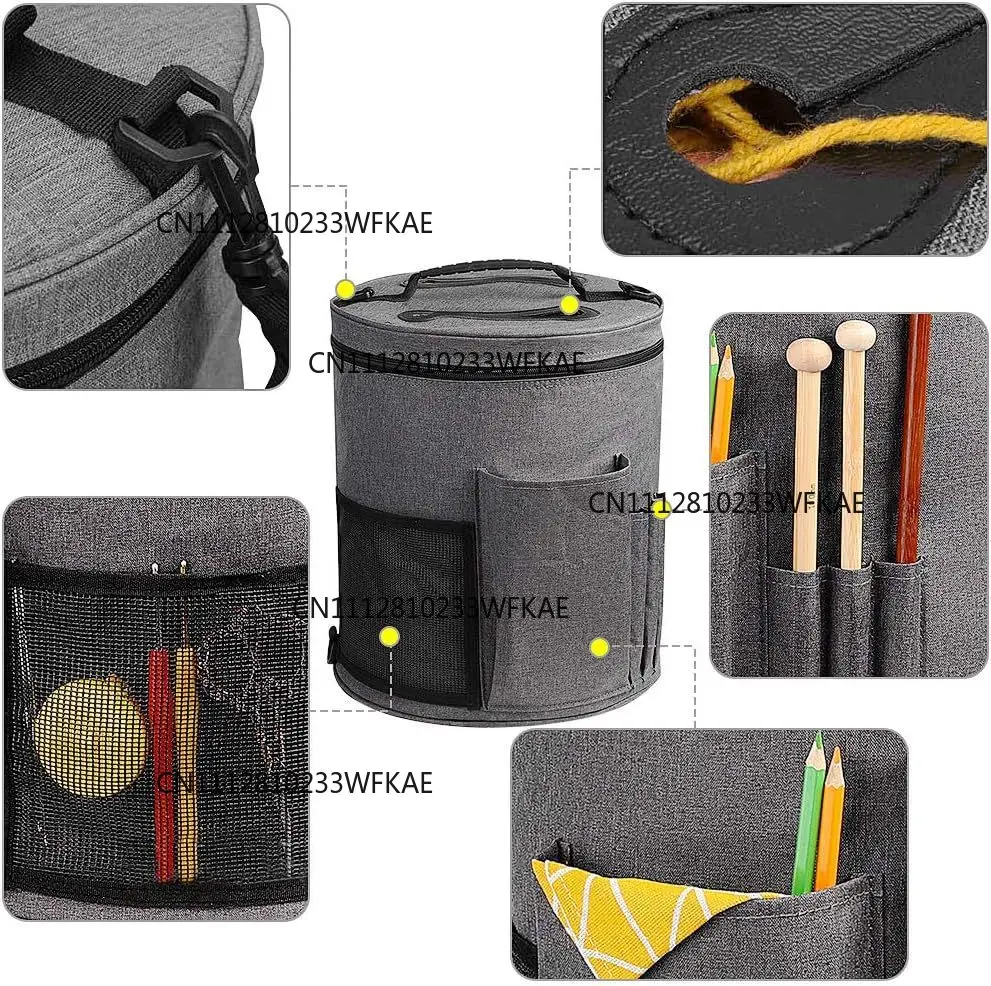 Barrel Yarn Crochet Bag DIY Handmade Knitted Yarn Large Capacity Storage Wool Ball Crochet Storage Bag