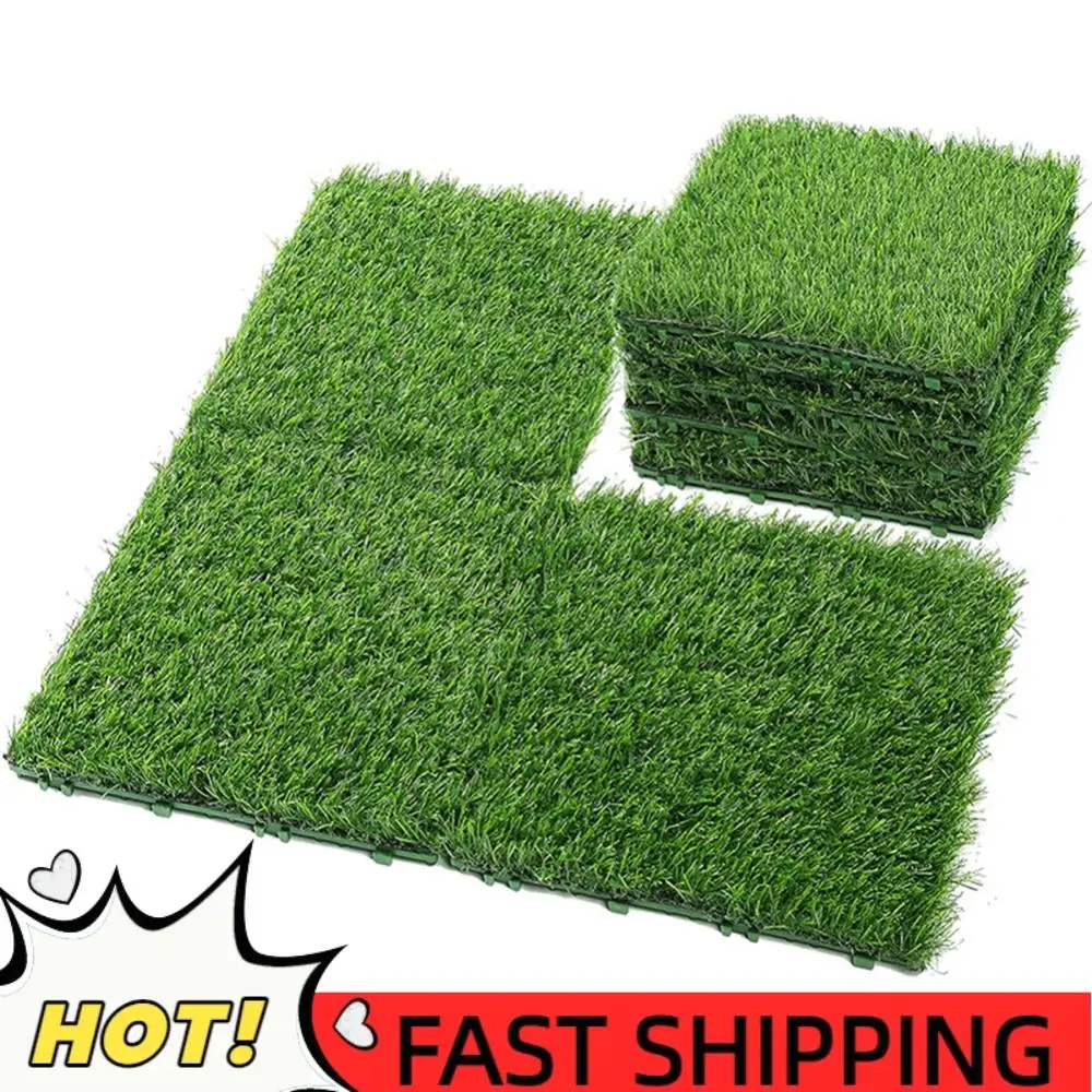 

10 Pcs 12 Inchx12 Inch Square Artificial Grass Mat Green Interlocking Grass Flooring Tiles Turf Mat Grass Rug for Indoor Outdoor