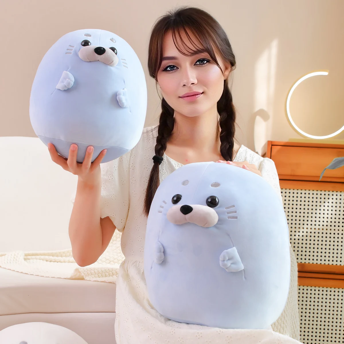 ตุ๊กตาซีลกลมอ้วน 1 ชิ้น ของเล่นตุ๊กตาสัตว์ ของเล่นตุ๊กตาเนื้อนุ่ม ของเล่นสำหรับเด็ก ของขวัญสำหรับเด็ก ของขวัญวันเกิด ของตกแต่งบ้าน