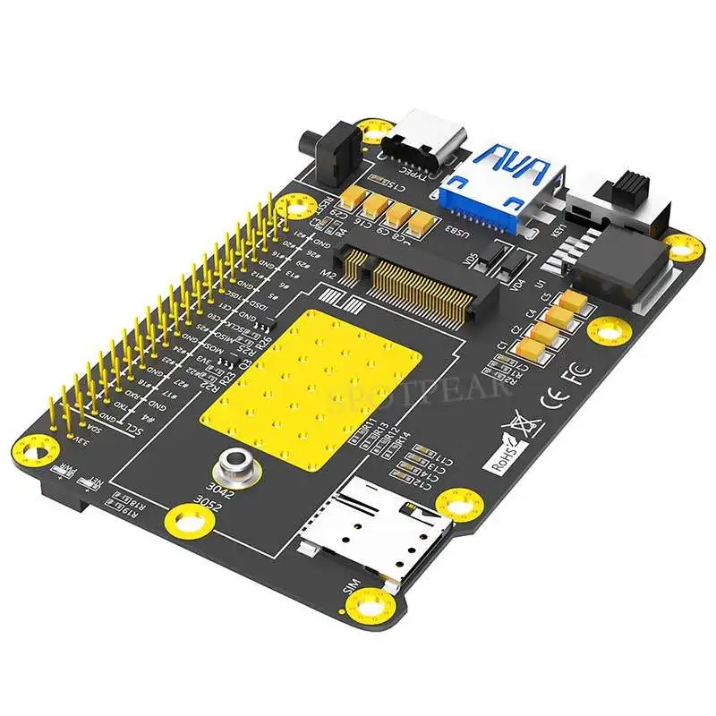 Raspberry Pi M.2 Expansion Board for 4G/5G/LTE | GSM/GPRS/EDGE Compatible | RM500/SIM8200 Module Supported
